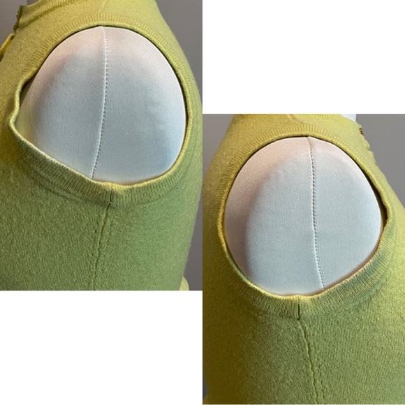 ✨RARE Hermès Logo Gold Button Cashmere Silk Wool Cropped Sweater Top Vest - Picture 6 of 16